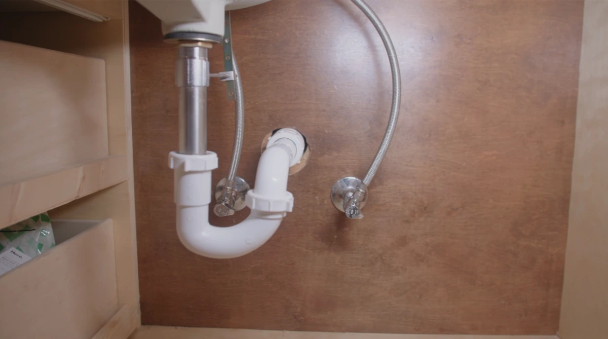 Sink P-trap and supply line installation in a Jamestown, NY home